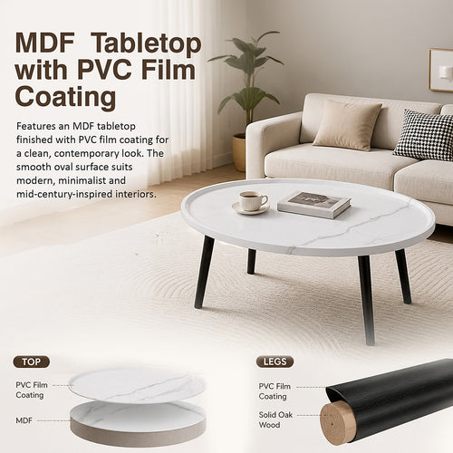 Oval Coffee Table – Compact Mid-Century Modern Design