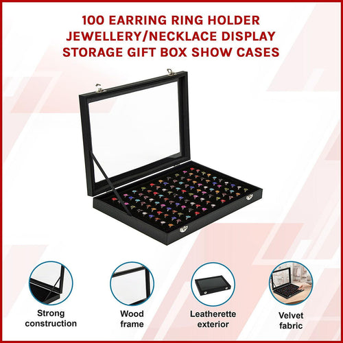 100 Earring Ring Holder Jewellery/Necklace Display Storage Gift Box Show Cases