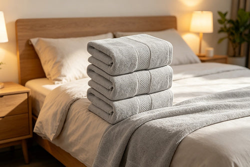 500 GSM Cotton Bath Towels 4 Pack Grey