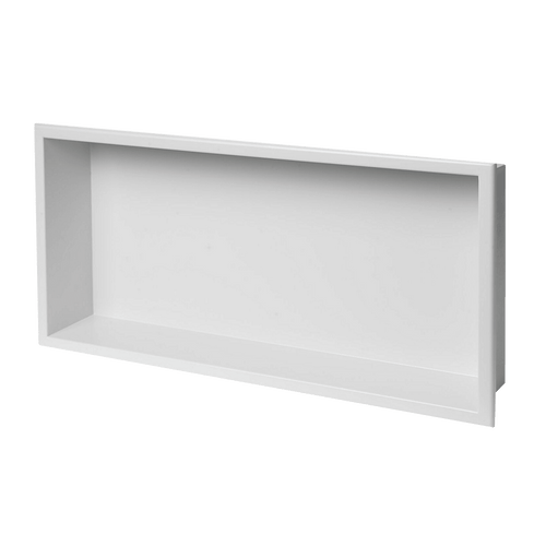 641 x 336 x 101mm Shower Niche Single Shelf Organizer No Tile Needed in White Finish