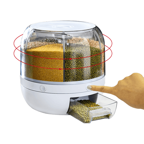 Rice Storage Cereal Dispenser Grain Container Rotating Dry Food Box