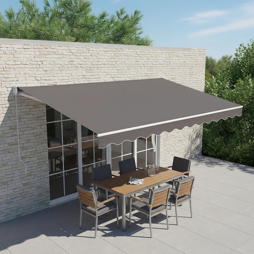 Outdoor Awning Grey - 5x2.5m Retractable Sunshade