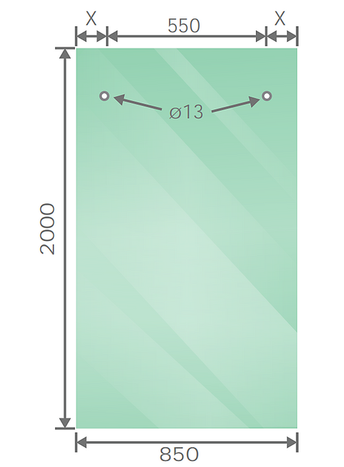160cm Frameless Glass Sliding Shower Door – With Gunmetal Rail and Wall channel for Modern Bathrooms