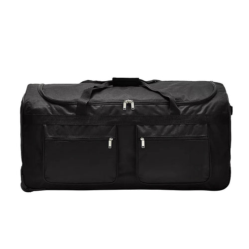 Large Black Wheeled Travel Duffle Bag – Rolling Luggage Trolley