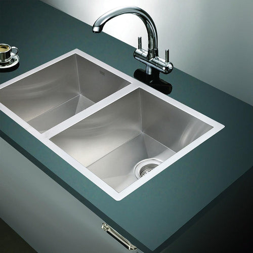 1.2mm Handmade Double Stainless Steel Sink with Waste - 770x450mm