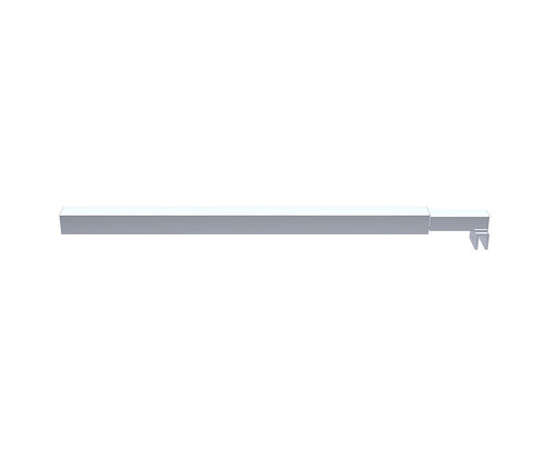 Frameless Shower Screen 70 x 210cm | Curved Glass, Chrome Square Stabilising Bar + Wall F-Bracket