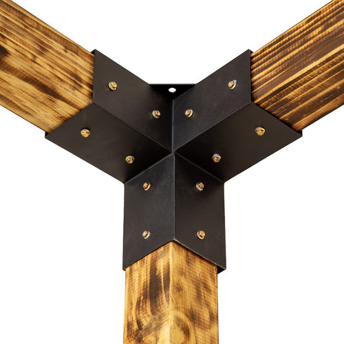 DIY Pergola Kit – Single Wall Mount with Black Screen Set with Brackets