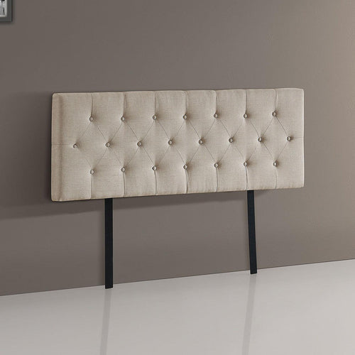 Double Linen Fabric Deluxe Headboard Bedhead in Beige
