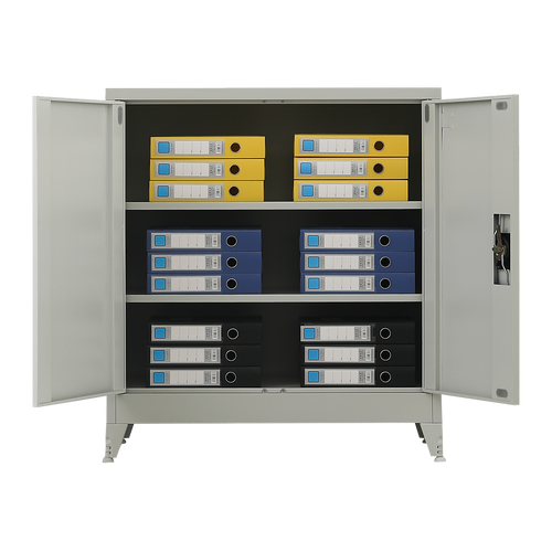 Two-Door Metal Locker - Grey with Legs