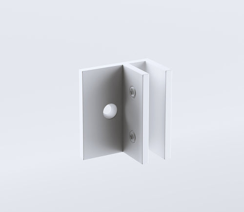 Frameless Shower Screen 110 x 210cm | Curved Glass, White Wall F-Bracket