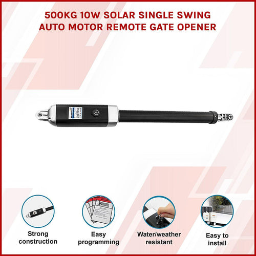 500KG 10W Solar Single Swing Auto Motor Remote Gate Opener