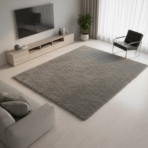 200x140cm Large Shaggy Floor Rug Area Carpet – Grey Soft Mat for Bedroom or Living Room Comfort