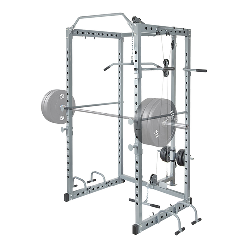Power Rack Squat Cage with Lat Pulldown – Home Gym Fitness Stands for Strength Training