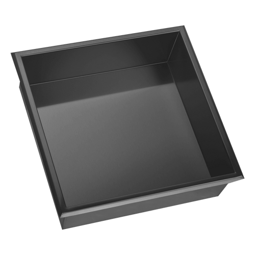 336 x 336 x 101mm Shower Niche Single Shelf Organizer No Tile Needed in Black Finish
