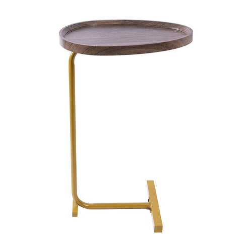 Modern Oval Side Table with Gold Base – Stylish Sofa End Table