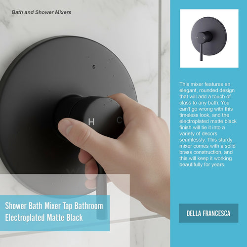 Bathroom Shower Bath Mixer Tap WATERMARK Approved - Electroplated Matte Black