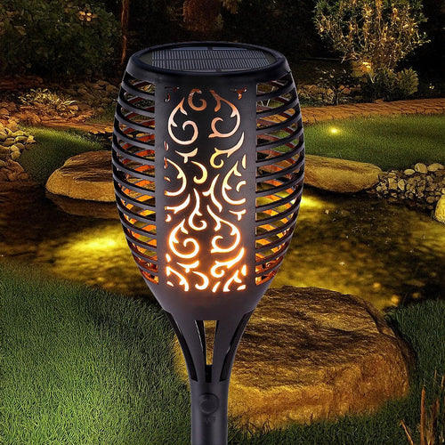 10 Pack Solar Torch Lights 96 LED Flickering Lighting Dancing Flame Garden Lamp