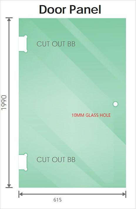 90cm Frameless Diamond Shower Screen with White Brackets and SS Hinges, Round Knob Handle