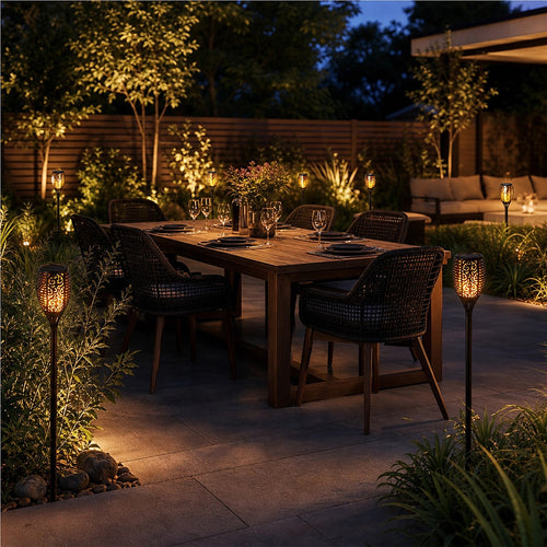 10 Pack Solar Torch Lights 96 LED Flickering Lighting Dancing Flame Garden Lamp