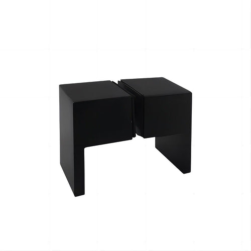 100x110cm Double Door Corner Shower Screen with Black Brackets and SS Hinges, Square double pull Handle