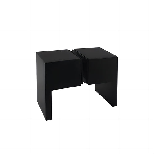 90x80cm Corner Frameless Shower Screen – Black Wall & Floor Channel with Brass Hinges & Square Double Pull Handle