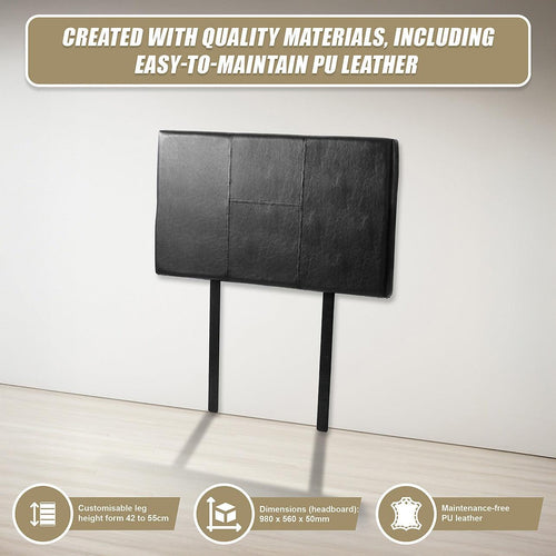 Single Black PU Leather Bed Headboard Bedhead