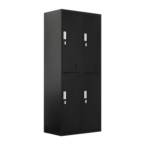 2x2 Door Black Metal Locker – Secure Storage with Padlock-operated
