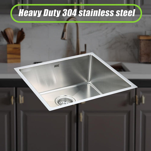 490x440mm Stainless Steel Handmade 1.2mm Sink with Waste in Stainless Steel 304 Finish