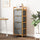 Bamboo Shelf with Storage Hamper – Wooden Organiser Rack with 4 Removable Laundry Bags
