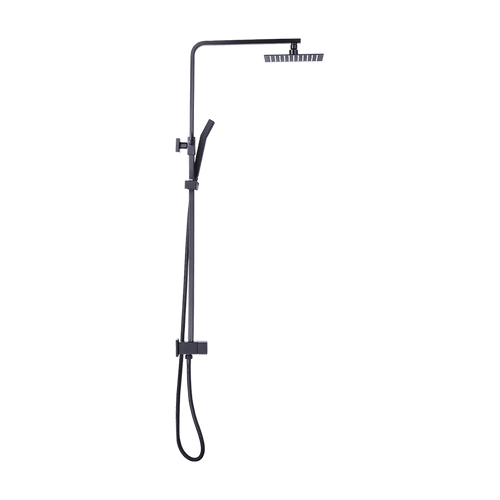 WELS 8" Rain Shower Head Set Square Dual Heads Faucet High Pressure Hand Held