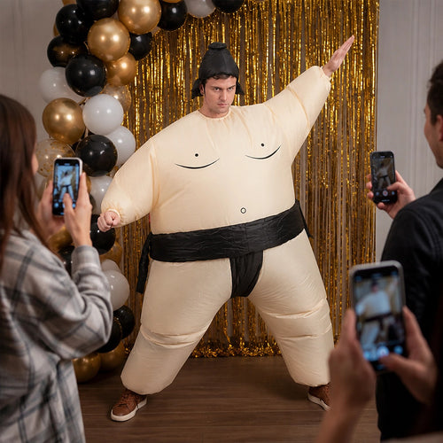 Inflatable Sumo Costume Adult Fan Operated Fancy Dress Party Suit