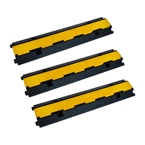 3pcs 2-Cable Rubber Electrical Wire Cover Heavy Duty Protector Dual Channel