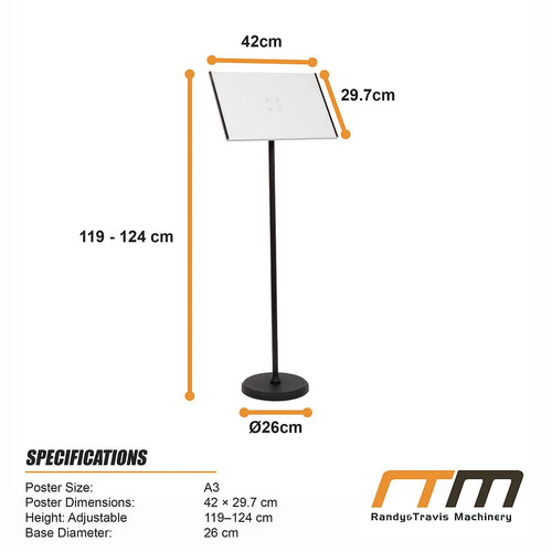 A3 Floor Poster Stand Adjustable Menu Display Sign Holder