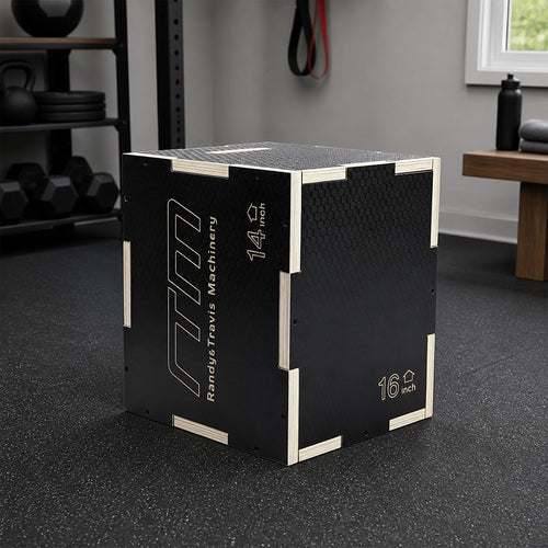 3 in 1 Wooden Plyometric Jump Box 16 14 12 Inch Anti-Slip Plyo Box for Home Gym, CrossFit & Fitness Training