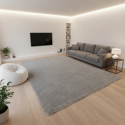 230x160cm Large Shaggy Floor Rug Area Carpet – Grey Soft Mat for Bedroom or Living Room Comfort