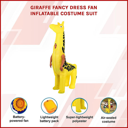 Giraffe Fancy Dress Inflatable Suit -Fan Operated Costume