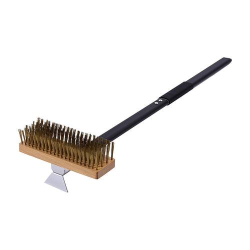80cm Heavy Duty Pizza Oven Brush with Steel Scraper Cleaner