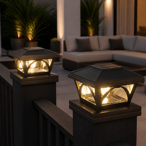 Solar Post Cap Lights - 2-Pack for Decks, Fences & Garden Posts