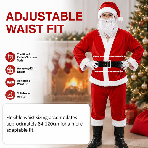 Adult Santa Costume Professional Suit Large with Complete Accessories Set