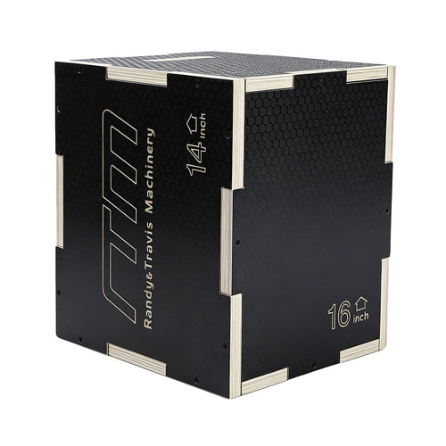3 in 1 Wooden Plyometric Jump Box 16 14 12 Inch Anti-Slip Plyo Box for Home Gym, CrossFit & Fitness Training