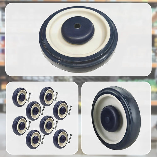 8-Pack 5'' Replacement Wheels – Heavy-Duty Caster Wheels for Carts, Trolleys & Equipment