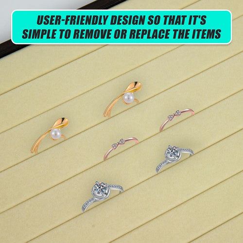 7 Slot Velvet Ring Earring Tray Storage Jewellery Display Display Stackable 