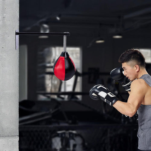 Wall Hanging Boxing Punching Bag Speed Training Stress Relief Kit with Wall Mount Bracket
