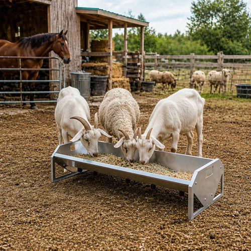 Heavy Duty Galvanised Livestock Feeding Trough 22 Gallon Sheep Goat Feeder