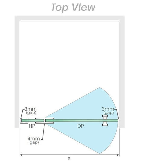 100x100cm Corner Frameless Shower Screen with Chrome Channel and SS Hinges
