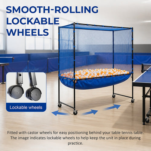 Table Tennis Catch Net with Wheels for Ping Pong Training