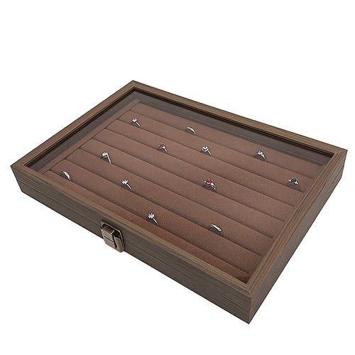 Elegant Wooden Jewellery Storage Box – Organiser Case for Rings, Earrings & Accessories