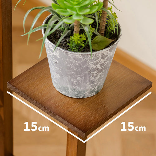 4 Tier Vertical Dark Wood Plant Stand Indoor Display Rack