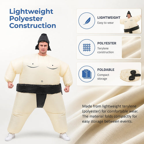 Inflatable Sumo Costume Adult Fan Operated Fancy Dress Party Suit