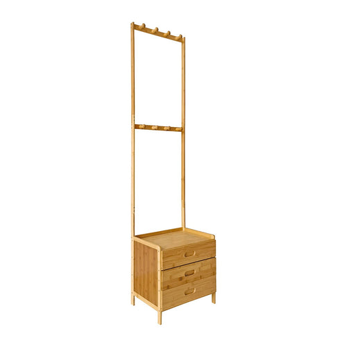 42x165cm Wooden Hall Stand with Drawer – Modern Minimalist Floor Coat Rack in Wood